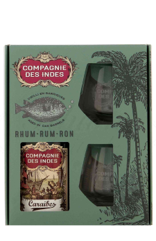 COMPAGNIE DES INDES 
"Rhum Caraibes"
With 2 Glasses