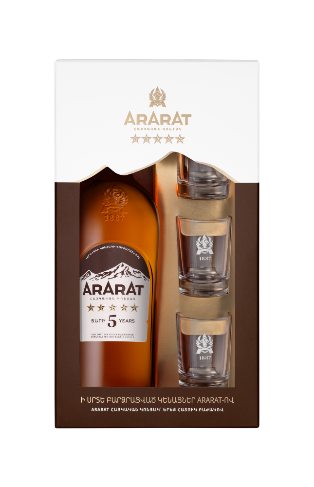 ARARAT Five Stars with 3 shot glasses | VINO&VINO